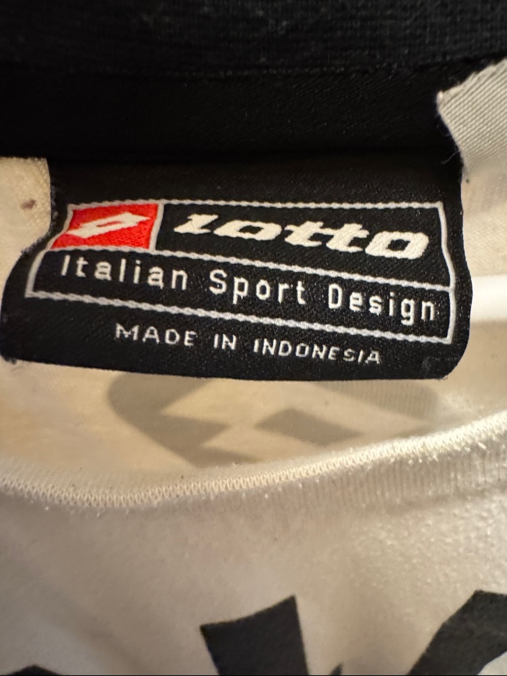 Black & White Raglan Sport Tee - Bold Graphic (Thrifted in Barcelona) - Picture 2 of 3